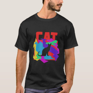 Cat Animal Mosaik Puzzle T-Shirt