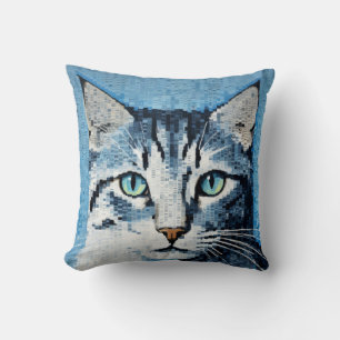Cat Animal Pet Art Deco Paint Mosaic Kissen
