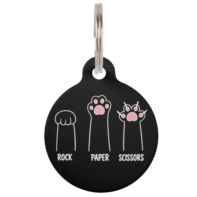 Cat Animal Pet Lover Rock Paper Scissors Hand Game Haustiermarke (Vorderseite)