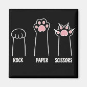 Cat Animal Pet Lover Rock Paper Scissors Hand Game Magnet (Vorne)