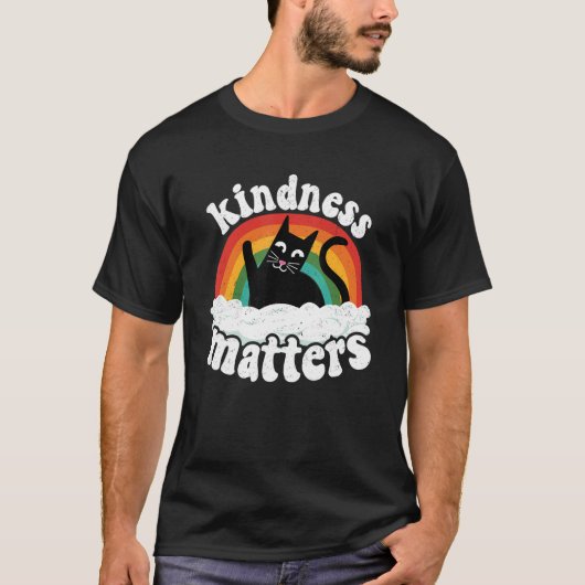 Cat Anti Bullying Rainbow Kindness Materie verspot T-Shirt (Vorderseite)