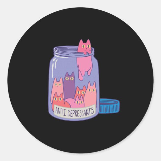 Cat-Antidepressiva Runder Aufkleber (Vorderseite)
