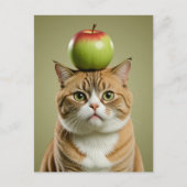 Cat Apple Feiertagspostkarte (Vorderseite)