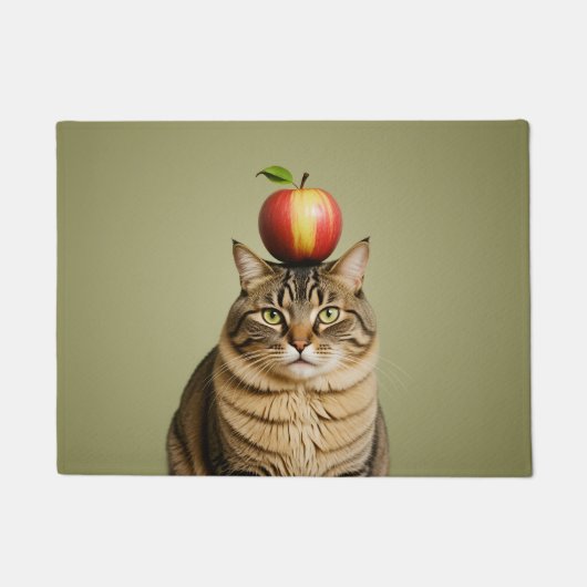 Cat Apple Fußmatte (Vorderseite)