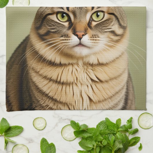 Cat Apple Geschirrtuch (Gefaltet)