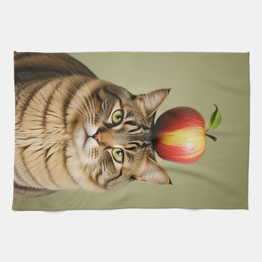 Cat Apple Geschirrtuch (Horizontal)