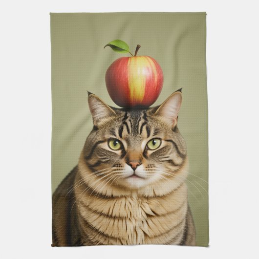 Cat Apple Geschirrtuch (Vertikal)