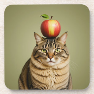 Cat Apple Getränkeuntersetzer