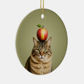 Cat Apple Keramik Ornament (Rechts)