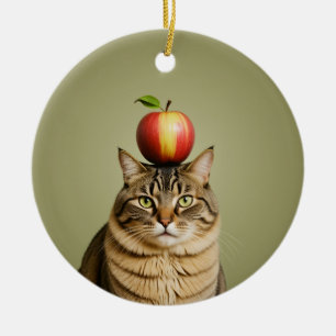 Cat Apple Keramik Ornament