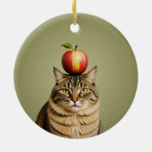 Cat Apple Keramik Ornament (Hinten)