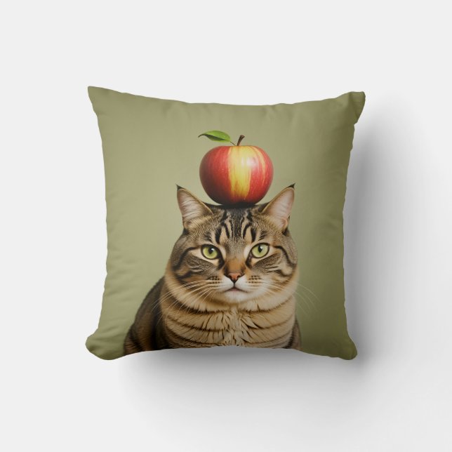 Cat Apple Kissen (Vorderseite)