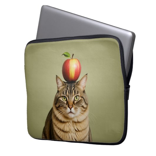 Cat Apple Laptopschutzhülle (Vorderseite Links)