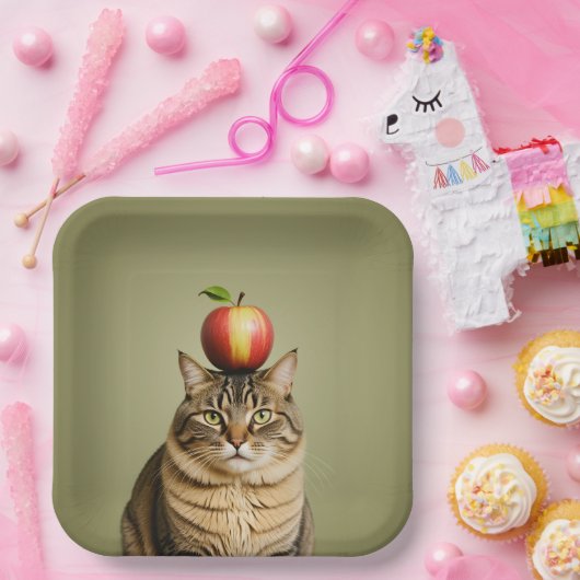 Cat Apple Pappteller (Party)