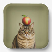 Cat Apple Pappteller (Vorderseite)