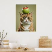 Cat Apple Poster (Küche)
