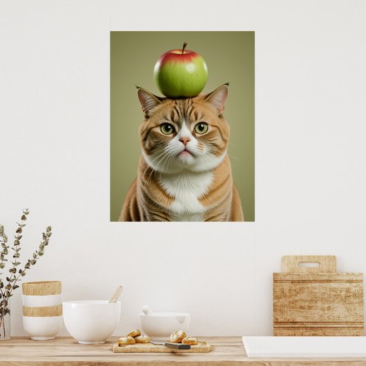 Cat Apple Poster (Küche)