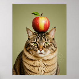Cat Apple Poster