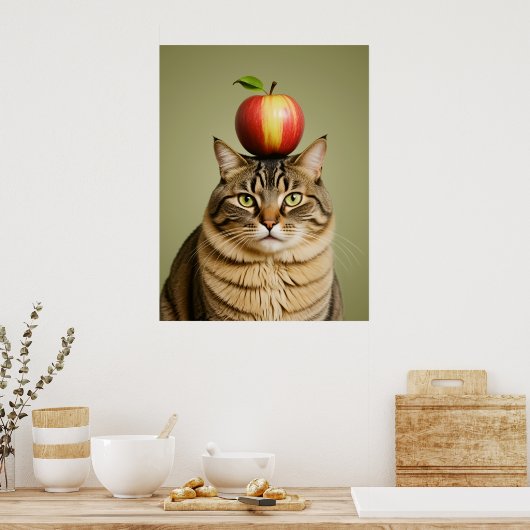 Cat Apple Poster (Küche)