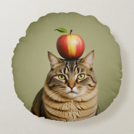 Cat Apple Rundes Kissen