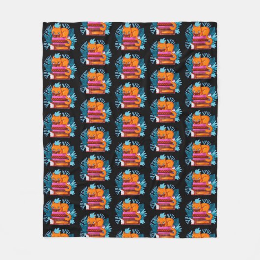 Cat Approved Books Pattern Fleecedecke (Vorderseite)