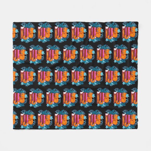 Cat Approved Books Pattern Fleecedecke (Vorderseite (Horizontal))