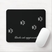 Cat Approved Gray Paw Prints Black Mouse Pad Mousepad (Mit Mouse)