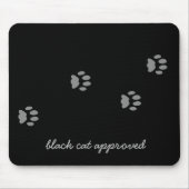 Cat Approved Gray Paw Prints Black Mouse Pad Mousepad (Vorne)