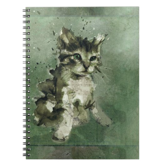 Cat Aquarell Notizblock (Vorderseite)