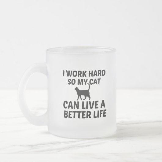 CAT ARBEITET BESSERES LEBEN MATTGLASTASSE (Links)