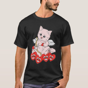 Cat Arrow Heart Valentinstag Niedlich Kitten Kitty T-Shirt