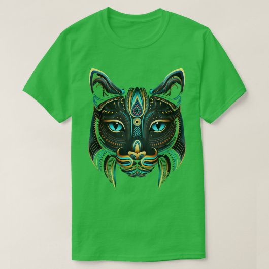 Cat Art Azteca Kitten Antike Aztec Indigenous Des T-Shirt (Design vorne)