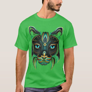Cat Art Azteca Kitten Antike Aztec Indigenous Des T-Shirt