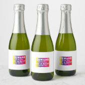 Cat Art Beware Of The Dog Schaumweinetikett (Flaschen)