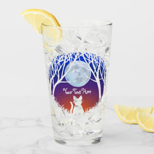 Cat Art Brillen Personalisiert Fat Cat Glasses Glas (Vorderseite Ice)