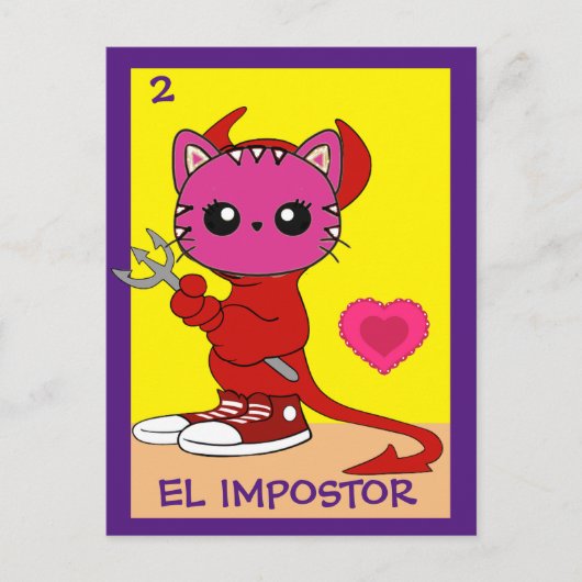 Cat Art Card, The Imposter, Postcard Postkarte (Vorderseite)