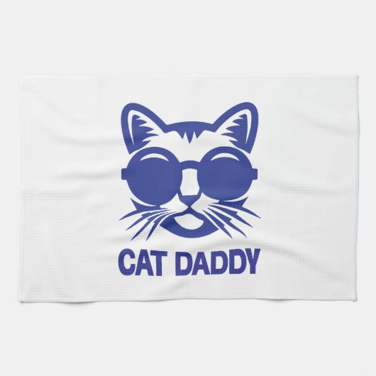 Cat Art Cat Daddy Geschirrtuch (Horizontal)