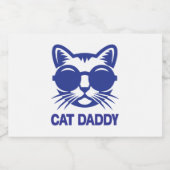 Cat Art Cat Daddy Schaumweinetikett (Einzelnes Label)