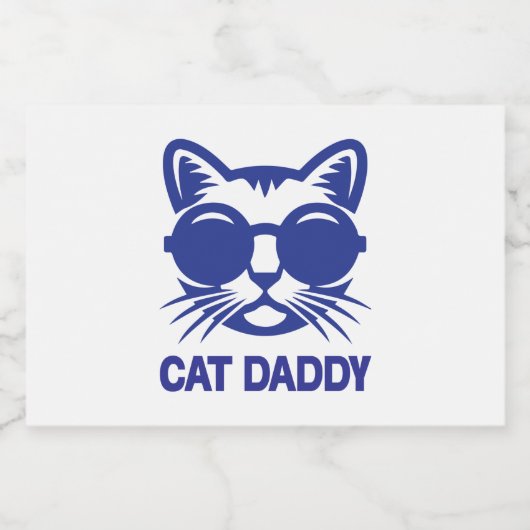 Cat Art Cat Daddy Schaumweinetikett (Einzelnes Label)