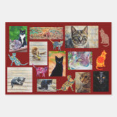 Cat Art Cat Lover Kitty Fun Wrapping Craft Paper Geschenkpapier Set (Vorderseite)