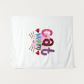 Cat Art Cat Mama_2 Wandteppich (Vorderseite (Horizontal))