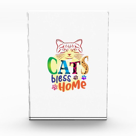 Cat Art Cats Bless Zuhause Fotoblock (Vorderseite)