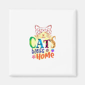 Cat Art Cats Bless Zuhause Magnet (Vorne)