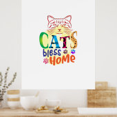 Cat Art Cats Bless Zuhause Poster (Küche)