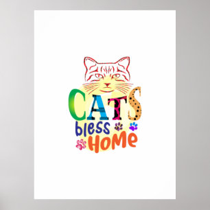 Cat Art Cats Bless Zuhause Poster