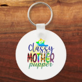 Cat Art Classy Mother Pupper Schlüsselanhänger (Vorderseite)