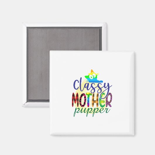 Cat Art Classy Mutter Pupper Magnet (Vorderseite/Rückseite)