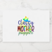 Cat Art Classy Mutter Pupper Schaumweinetikett (Einzelnes Label)