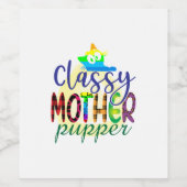 Cat Art Classy Mutter Pupper Weinetikett (Einzelnes Label)