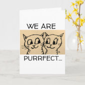 CAT ART COUPLE ROMANTISCHE KARTE (Gelbe Blume)